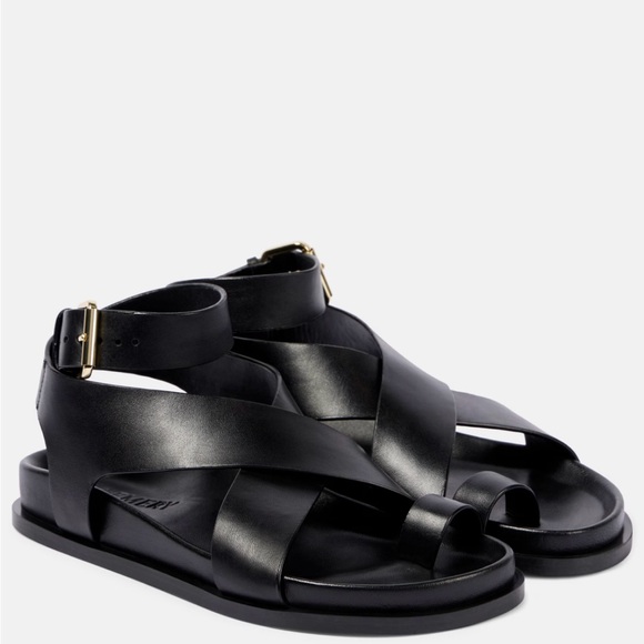 A. Emory Flat Leather Jalen Sandals - Picture 2 of 8